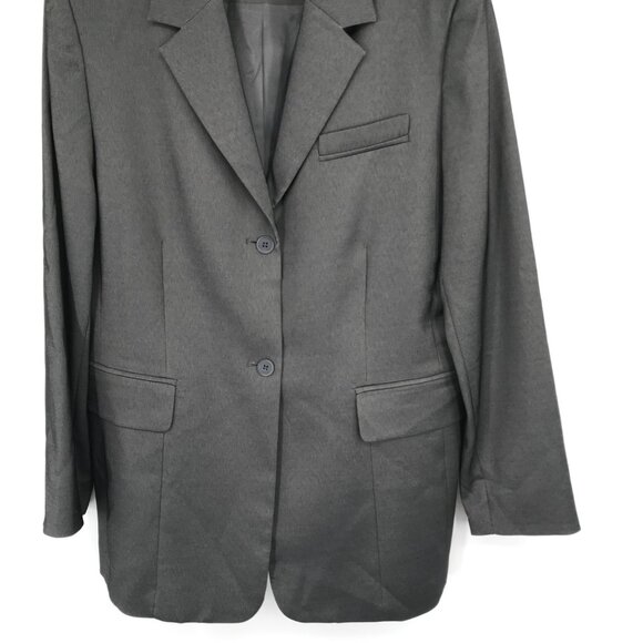 Amanda Smith Women's Stretch Blazer jacket long Dark Gray Size 14 career - Picture 3 of 10